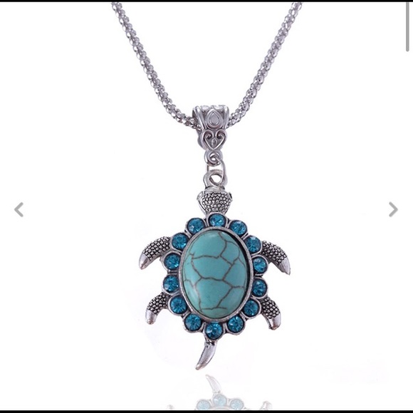 ❤️gorgeous turtle turquoise silver necklace❤️❤️ - Picture 2 of 4